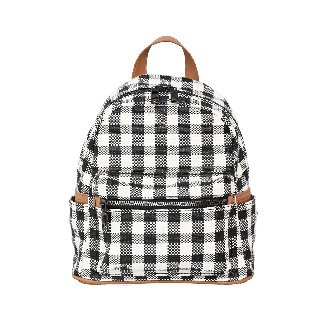 Make Monochrome Checkerboard Backpack with Epitome of Chic Style
