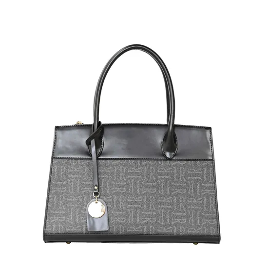 The off-Black Essential: Spliced Tote Bag for Modern Minimalists