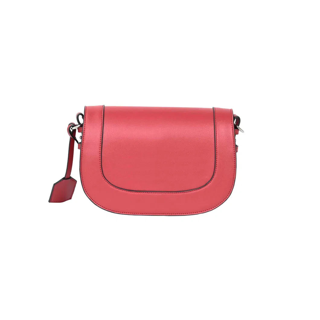 Chic Red PU Leather Handbag: Minimalist Style for Everyday Elegance