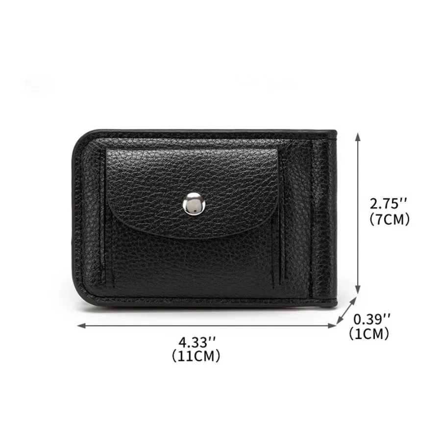 Simple Button Design Black Men&prime;s Wallet and Card Holder