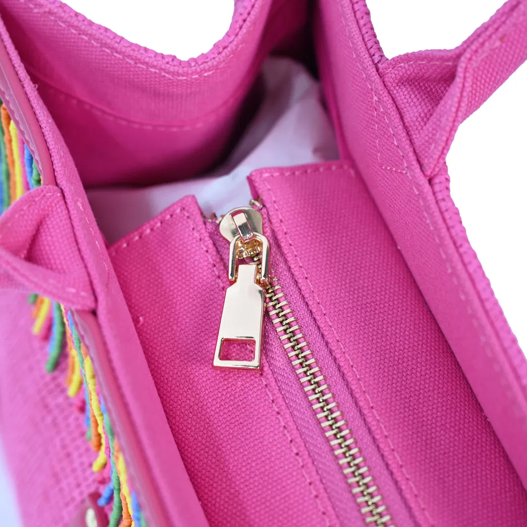 Bold Magenta Tote Bag with Tassel Accent - Make a Vibrant Statement