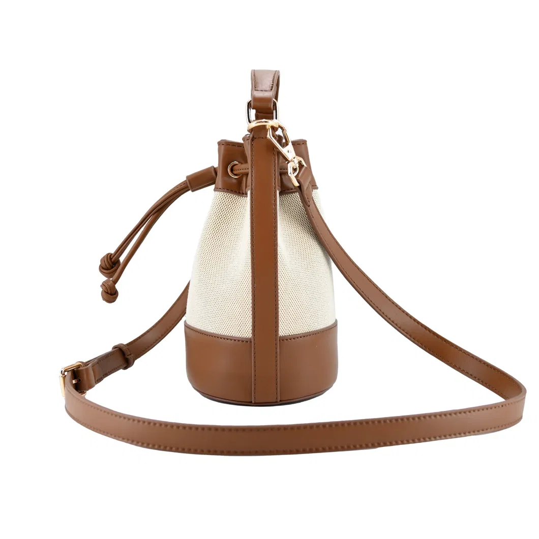 Elegant Brown PU Leather Backpack for Women - Modern Drawstring Style