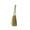 Elegant Olive Green Leather Handbag Exquisite Bead Chain Decoration Classy Shoulder Bag