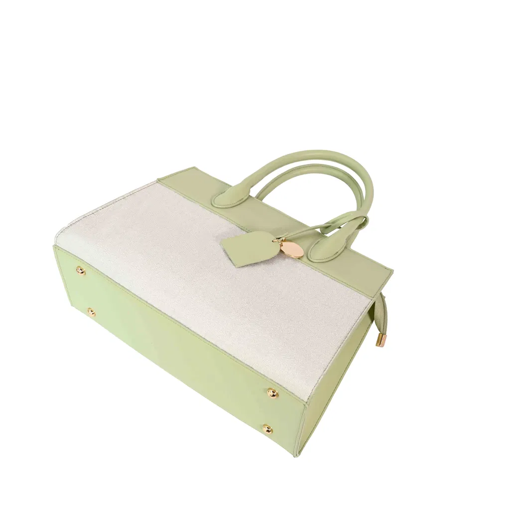 Modern off-White &amp; Green Handbag: Minimalist Design Meets Everyday Functionality