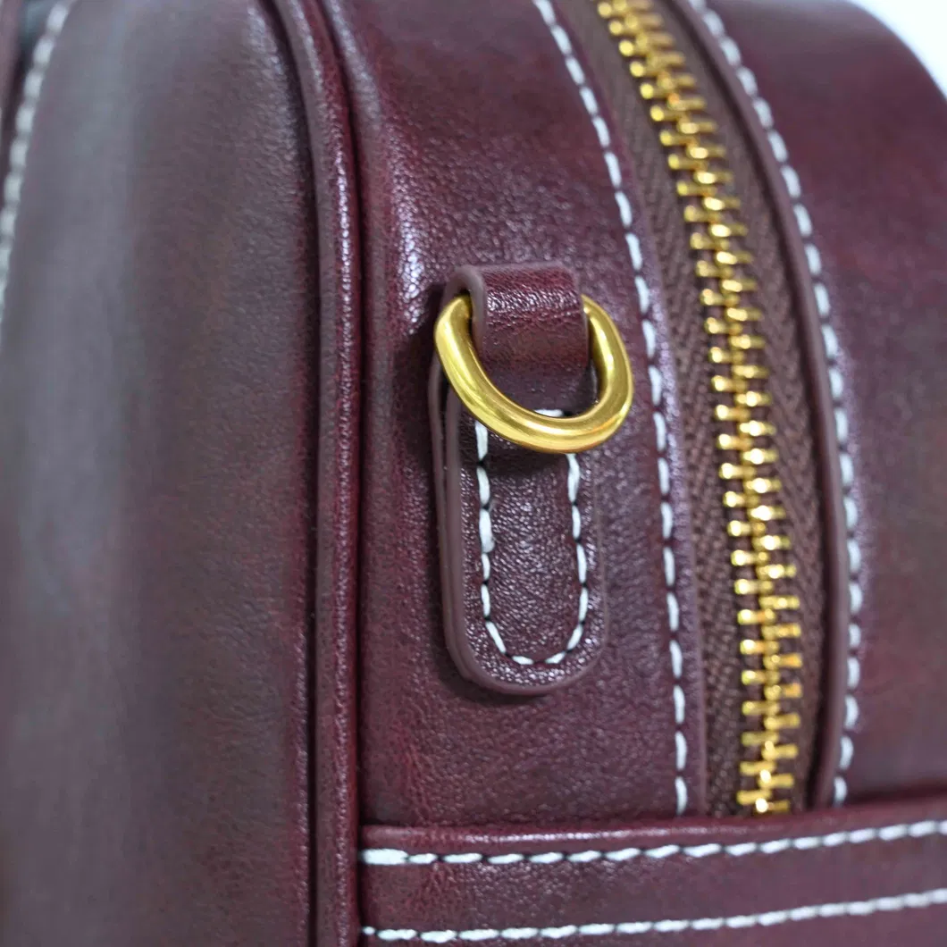 Fashionable Dark Brown PU Leather Handbag a Trendy Choice with a Shoulder Strap and Crossbody Design Showcasing Individual Charm