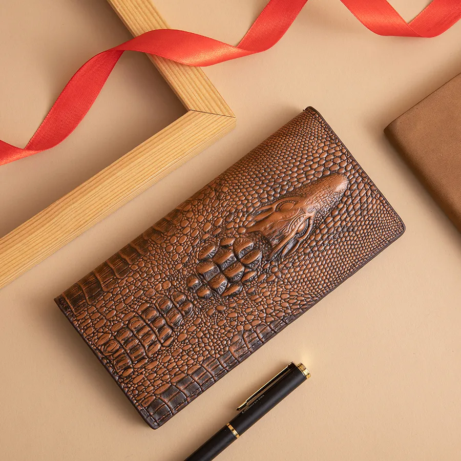 Vintage-Textured Black and Brown Men&prime;s Wallet and Card Holder