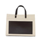 Fashionable Black and White Canvas Tote Bag: Ideal for Trendy Women