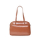 Stylish Brown Glossy PU Leather Tote Bag for Women