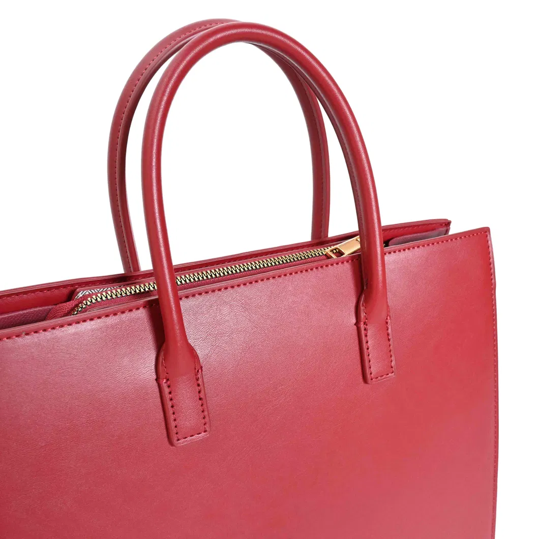 Premium Leather Handbag - Structured Tote with Reinforced Base for Everyday Elegance