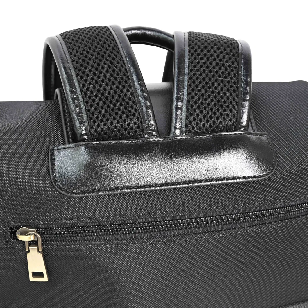 a Minimalist and Stylish Backpack Featuring a Blend of Nylon and Leather