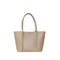 Minimalist-Style Light Brown Leather Tote Bag with a Silk Scarf Accent Elegant Shoulder Underarm Bag