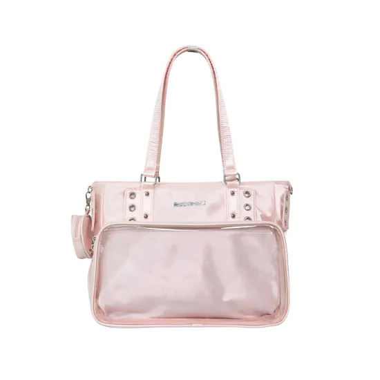 Chic Pink Tote Bag with Spacious Design for Shopping