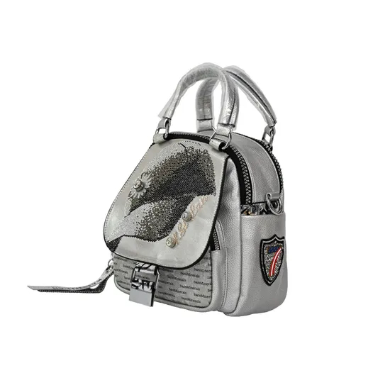 Stylish Silver Mini Backpack for Women′s Daily Use