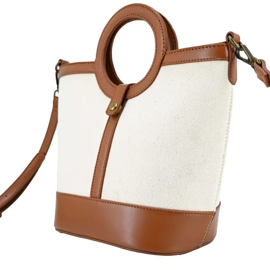 Stylish Women′s Premium Fabric Hoop Tote Bag for Everyday Use