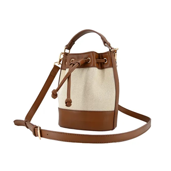 Trendy Brown PU Leather Drawstring Backpack for Fashionable Women