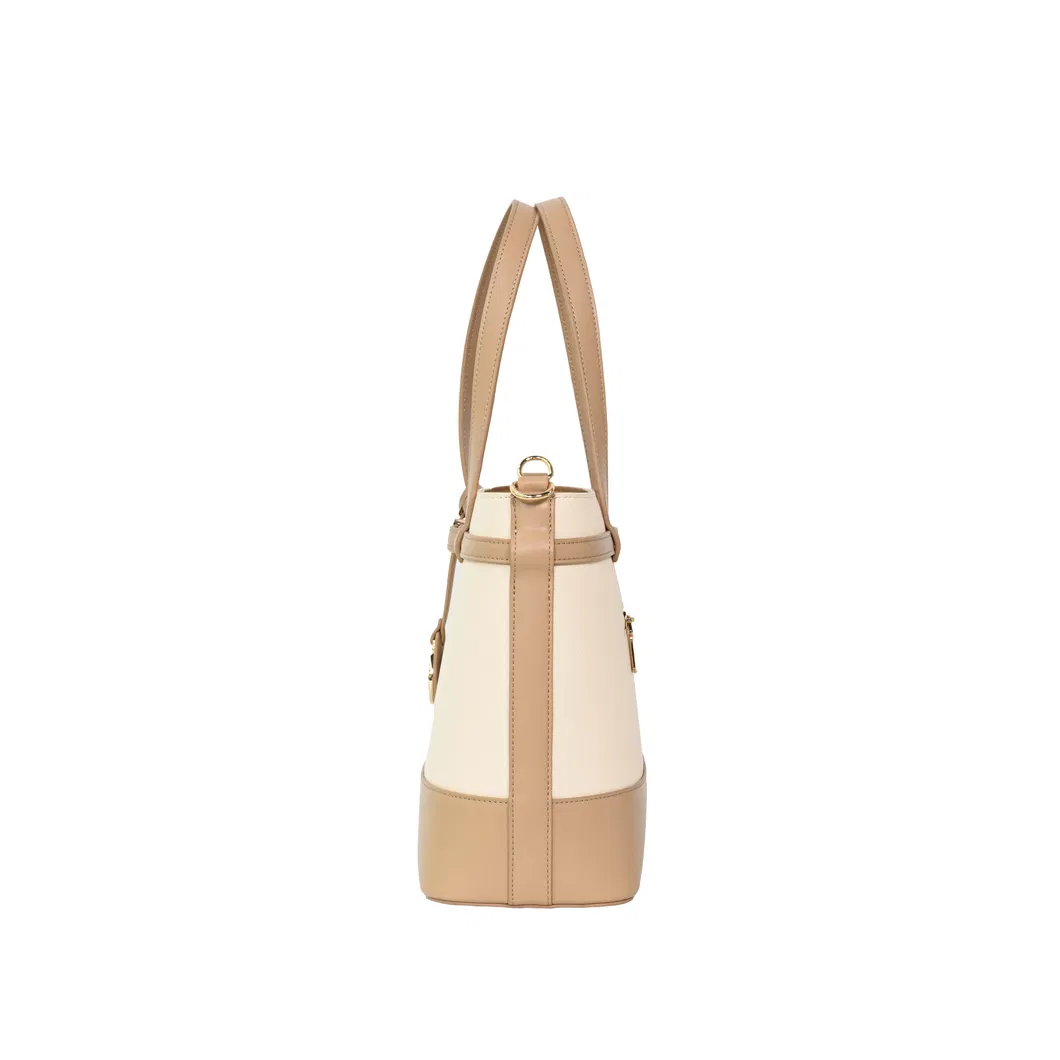 The Beige-Brown Essential for PU Leather Tote Bag for Everyday Elegance