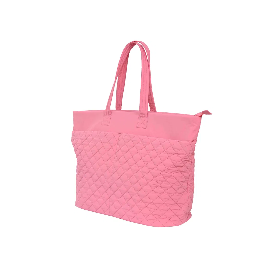 Chic Eco-Friendly Pink Handbag with Matching Travel Bag Set