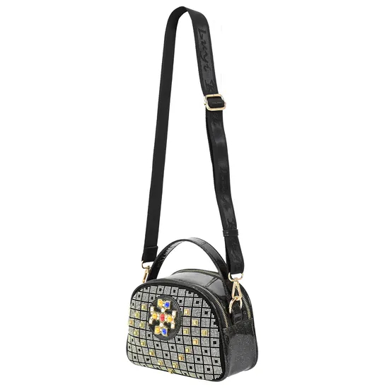 Chic Black Sequin Mini Crossbody Bag for Fashionable Women