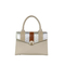 Sophisticated off-White Handbag Featuring Stylish Silver Details for Women