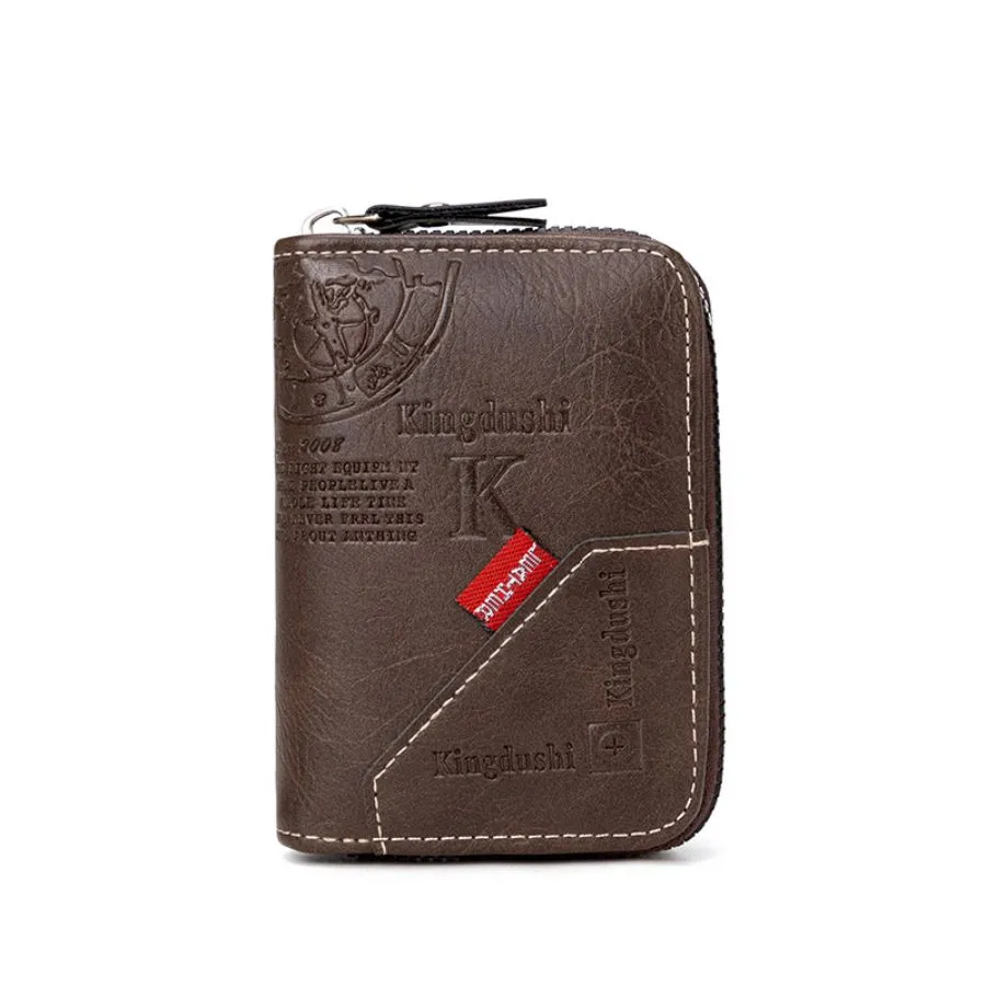 Elegant Black and Brown PU Leather Men&prime;s Wallet and Card Holder