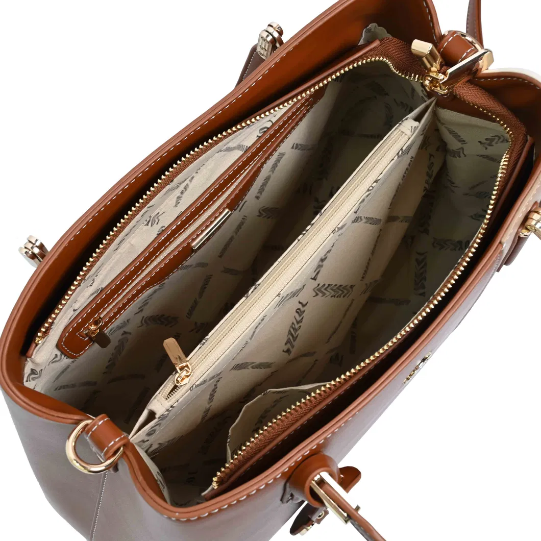 Chic Beige &amp; Brown Handbag with a Timeless Statement of Sophistication