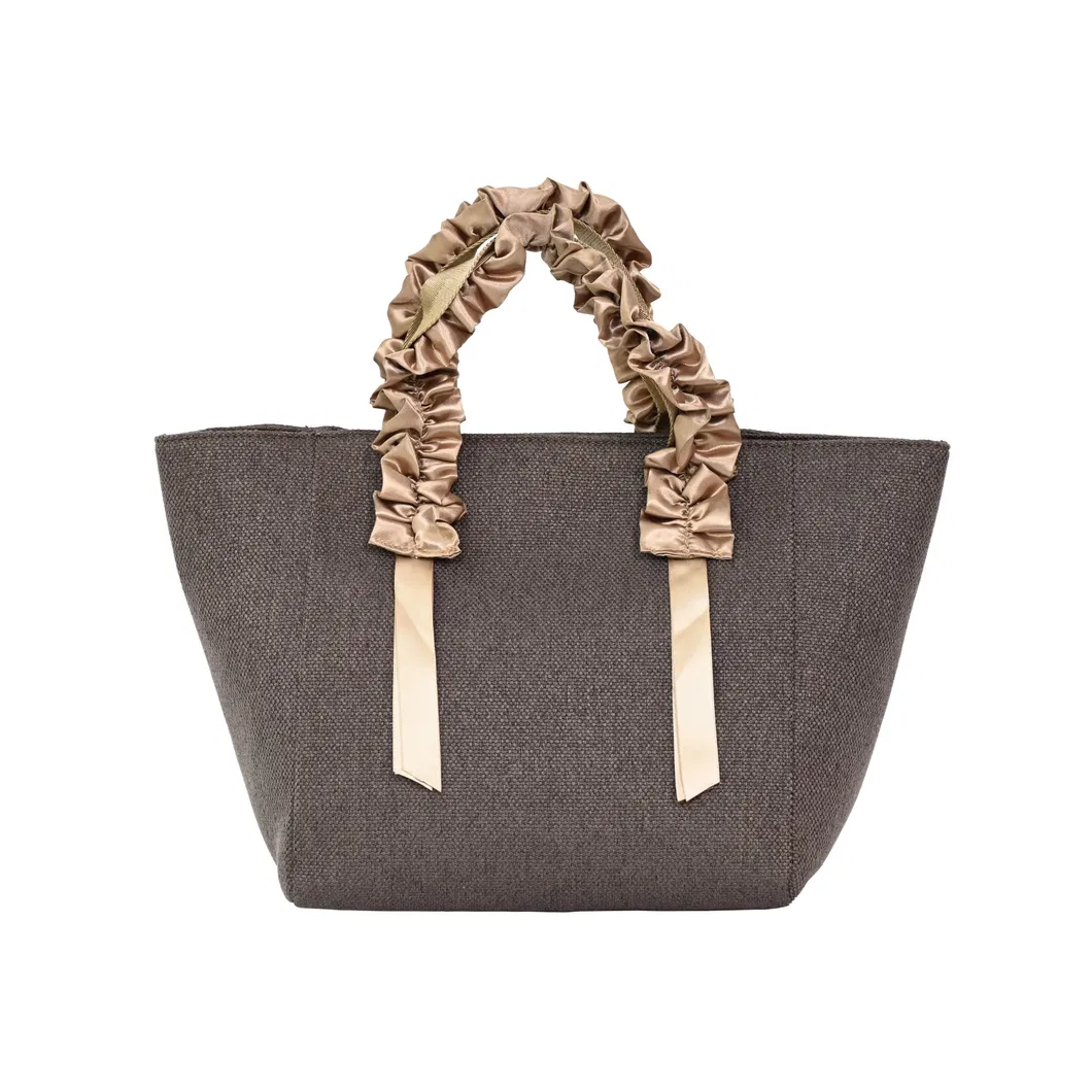 Chic Ribbon-Detailed Tote Bag: a Perfect Blend of Elegance and Functionality