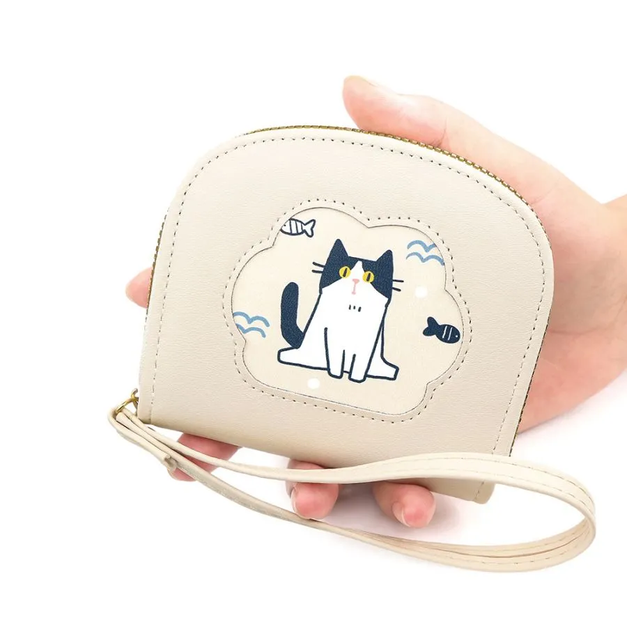 Cute Cartoon Cat Design Women&prime;s Coin Purse Wallet