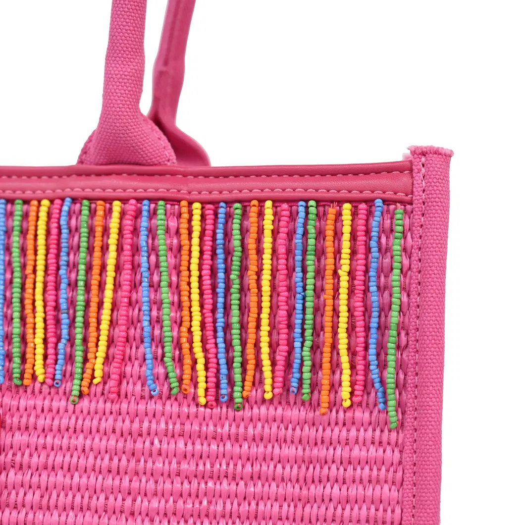Bold Magenta Tote Bag with Tassel Accent - Make a Vibrant Statement