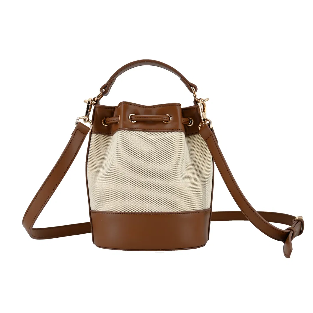 Elegant Brown PU Leather Backpack for Women - Modern Drawstring Style