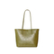 Elegant Olive Green Leather Handbag Exquisite Bead Chain Decoration Classy Shoulder Bag