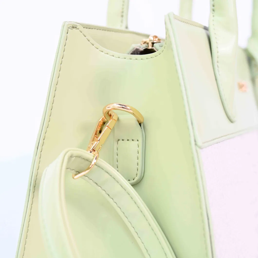 Modern off-White &amp; Green Handbag: Minimalist Design Meets Everyday Functionality