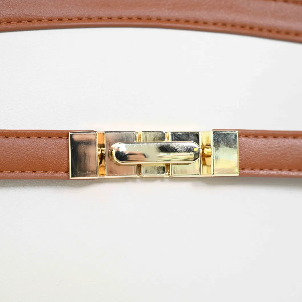 Elegant Brown Handbag: Timeless Style with Gold Buckle Accents