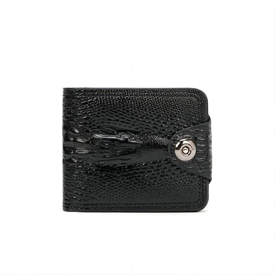 Sophisticated Texture and Retro Charm - Men&prime;s Wallet in Black and Brown