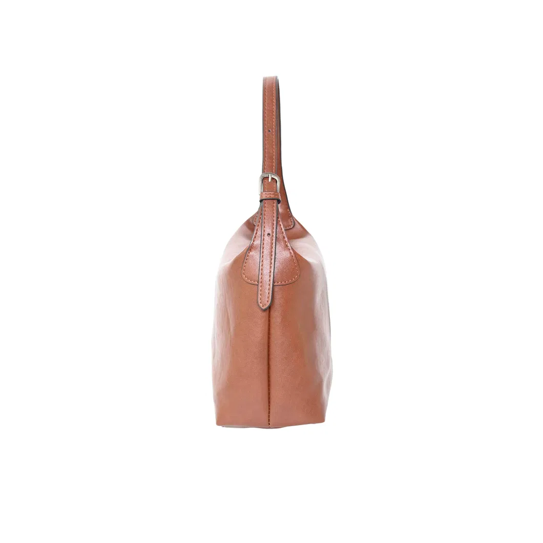Stylish Brown PU Leather Crossbody Tote Bag for Women