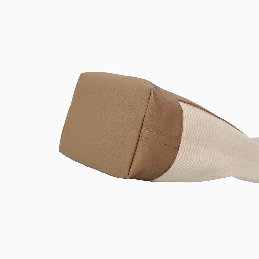 Chic Brown Canvas Tote Bag - Minimalist Design for Everyday Use