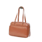 Stylish Brown Glossy PU Leather Tote Bag for Women