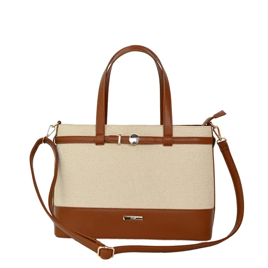 Fashionable Brown Zippered Shoulder Bag for Women with Elegant and Practical