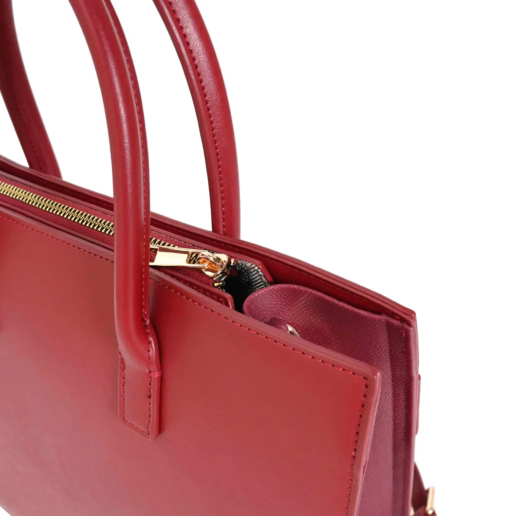 Premium Leather Handbag - Structured Tote with Reinforced Base for Everyday Elegance