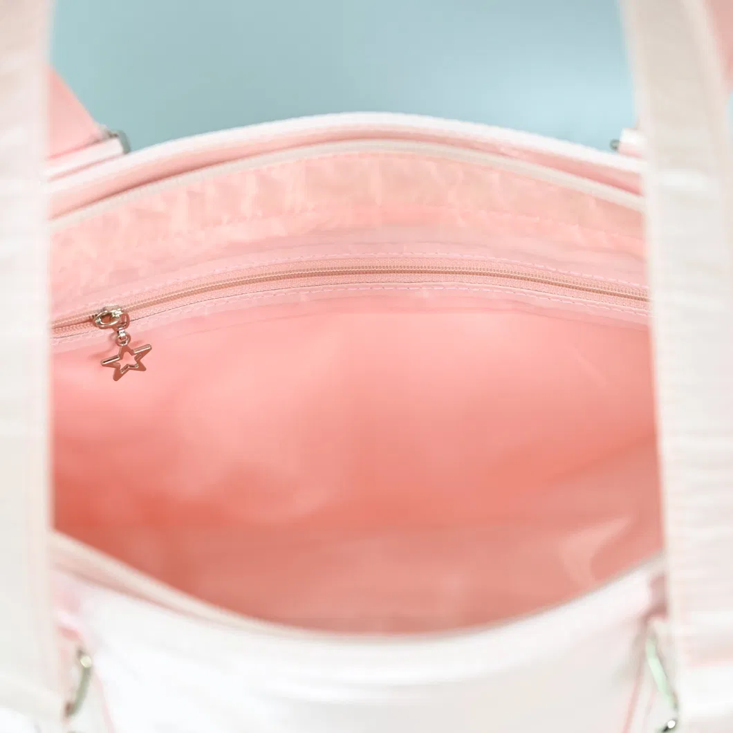 Chic Pink Tote Bag with Spacious Design for Shopping