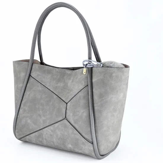 Elegant Chic Gray Handbag for Women with Unique Texture