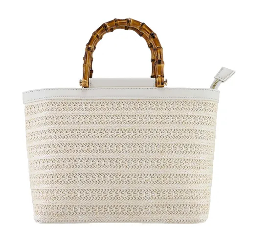 Chic & Functional by Tote Bag with Unique Bamboo Handle Design