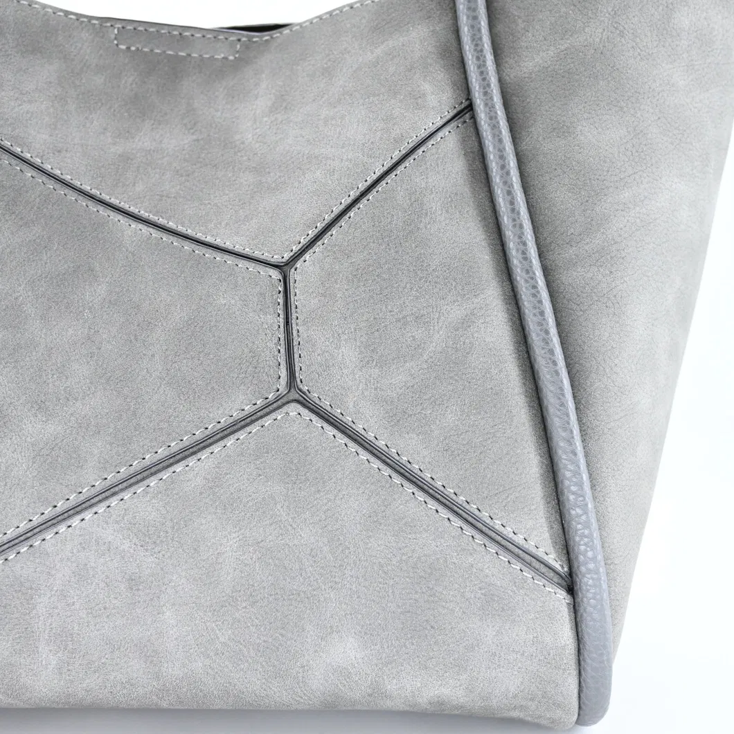 Chic Gray Handbag for Women with Unique Irregular Texture Design