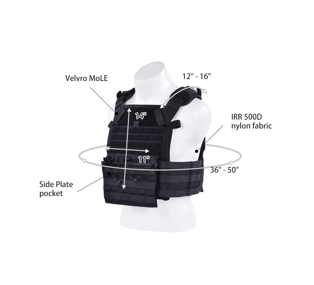 Outdoor Equipment Multifunctional Modular Training Black Tactical Vest with Molle System