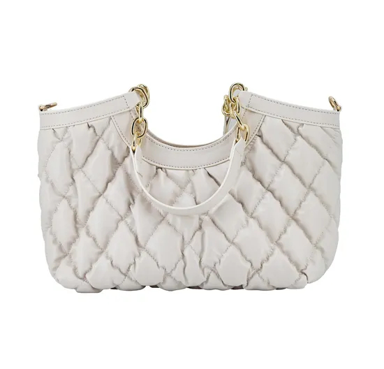 Chic off-White Diamond Pattern Tote Bag for Women