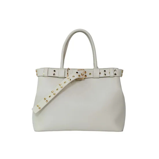 Sophisticated White PU Tote Handbag for Women: Classic Style