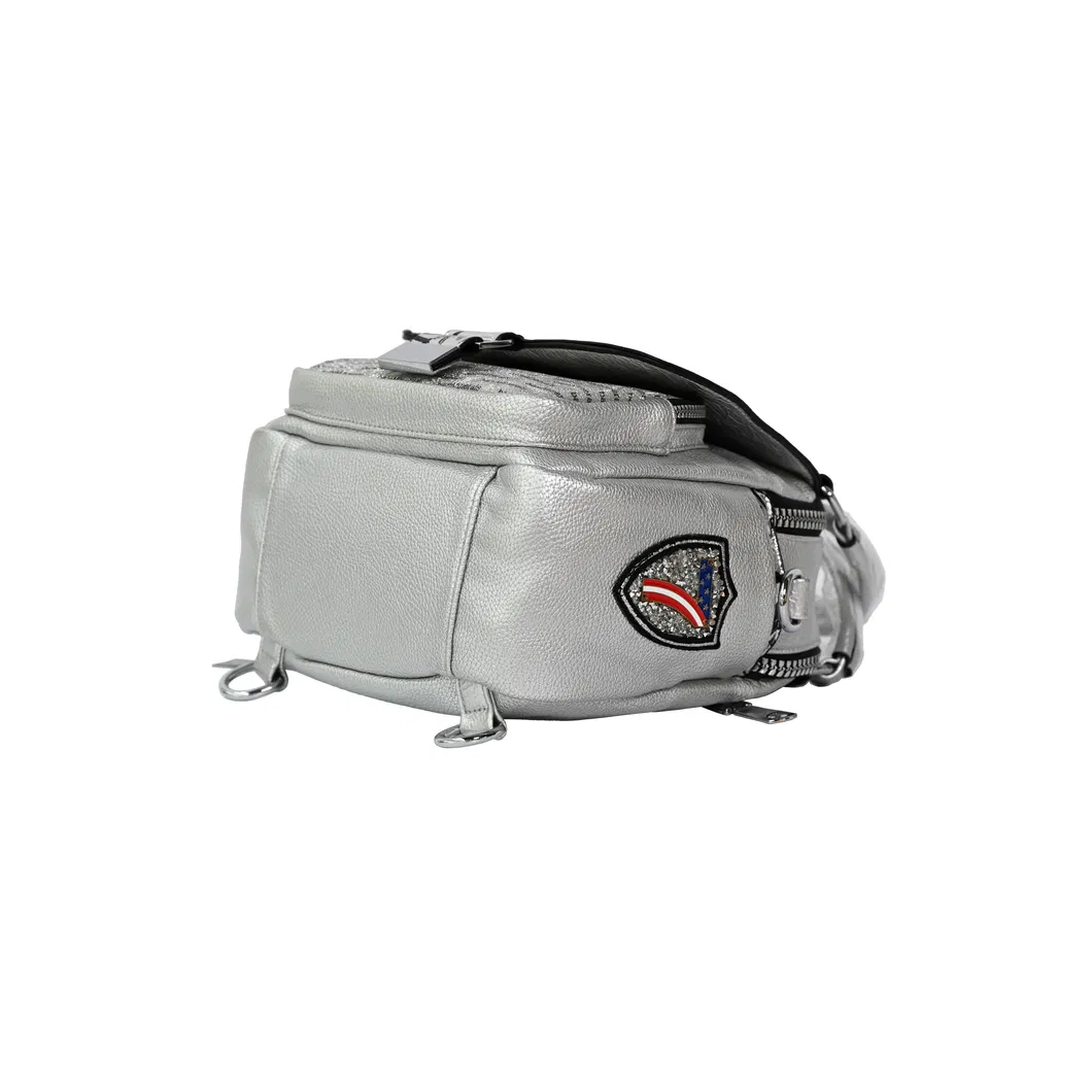 Sleek Silver Mini Backpack for Stylish Travel and Daily Use