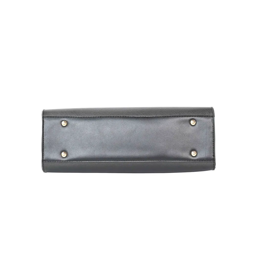 Refined Minimalism with Black PU Leather Tote Handbag for Women