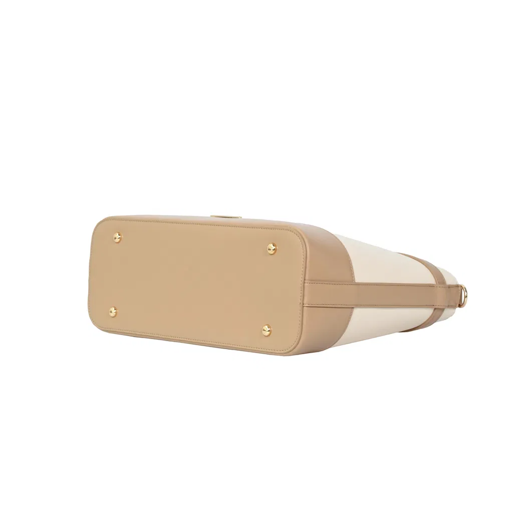 The Beige-Brown Essential for PU Leather Tote Bag for Everyday Elegance
