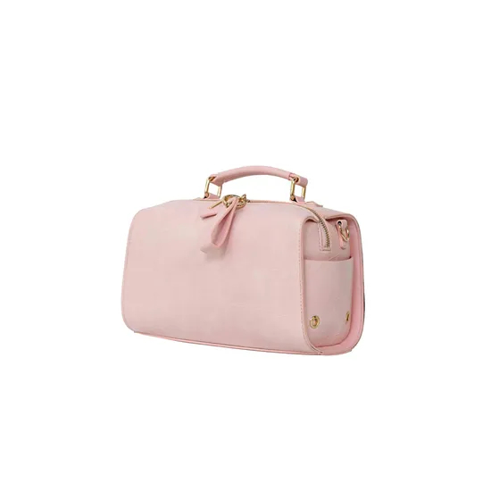 Chic Pink PU Handbag with Shoulder Belt for Fashion-Forward Women