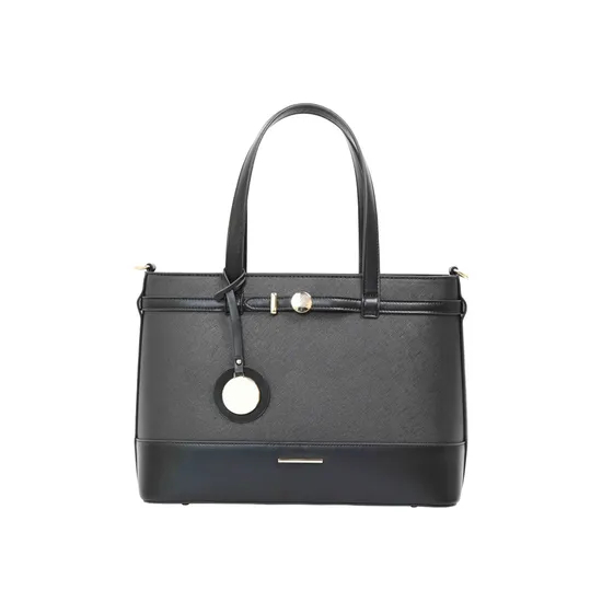 Chic Black PU Tote Bag for Daily Minimalist Style